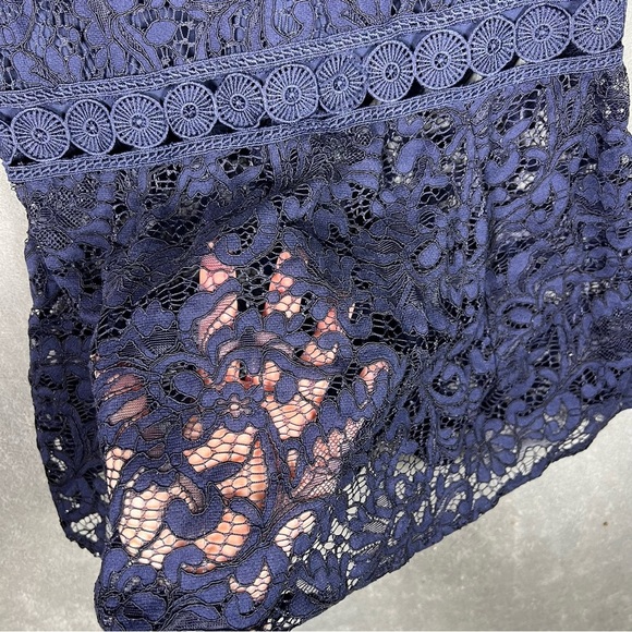 Bardot Dress Womens 4/XS Navy Fiona Face Trumpet Feminine Party Event Midi - Picture 2 of 12